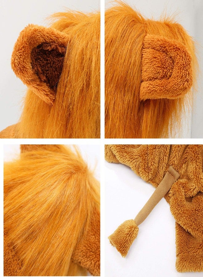 Rypet Dog Lion Costume Pet Clothes for Halloween Party Simulation Lion Pets Outfits Cosplay Dress up Clothes Pet Lions Hoodie Cat Costume for Party - Image 3
